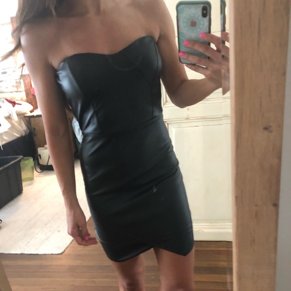 bebe leather dress